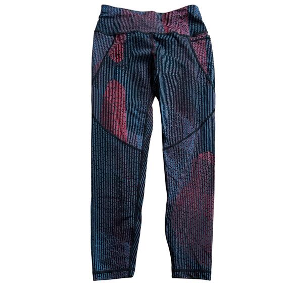 Sweaty Betty Pants - Sweaty Betty Power 7/8 Leggings Size 6 Red Blue Black 23" Inseam Activewear Yoga